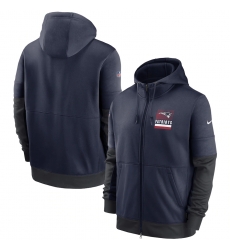 Men New England Patriots New 2020 Nike Navy Gray Fan Gear Mascot Performance Full Zip Hoodie Men New England Patriots New 2020 Nike Navy Gray Fan Gear Mascot Performance Full Zip Hoodie