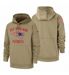 Mens New England Patriots 2019 Salute to Service Tan Sideline Therma Pullover Hoodie Mens New England Patriots 2019 Salute to Service Tan Sideline Therma Pullover Hoodie