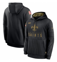 Men New Orleans Saints Nike 2020 Salute to Service Sideline Performance Pullover Hoodie Black Men New Orleans Saints Nike 2020 Salute to Service Sideline Performance Pullover Hoodie Black
