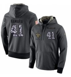NFL Mens Nike New Orleans Saints 41 Alvin Kamara Stitched Black Anthracite Salute to Service Player Performance Hoodie NFL Mens Nike New Orleans Saints 41 Alvin Kamara Stitched Black Anthracite Salute to Service Player Performance Hoodie