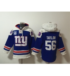 Men New York Giants 56 Lawrence Taylor Blue Ageless Must Have Lace Up Pullover Hoodie Men New York Giants 56 Lawrence Taylor Blue Ageless Must Have Lace Up Pullover Hoodie