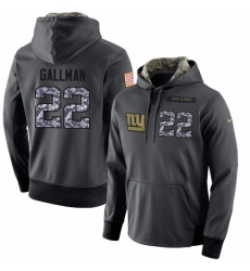 NFL Mens Nike New York Giants 22 Wayne Gallman Stitched Black Anthracite Salute to Service Player Performance Hoodie NFL Mens Nike New York Giants 22 Wayne Gallman Stitched Black Anthracite Salute to Service Player Performance Hoodie