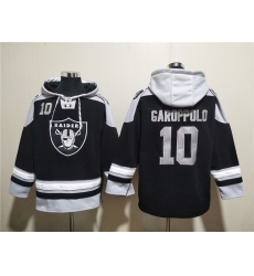 Men Las Vegas Raiders 10 Jimmy Garoppolo Black Ageless Must Have Lace Up Pullover Hoodie Men Las Vegas Raiders 10 Jimmy Garoppolo Black Ageless Must Have Lace Up Pullover Hoodie