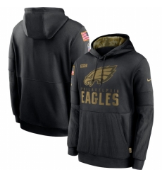 Men Philadelphia Eagles Nike 2020 Salute to Service Sideline Performance Pullover Hoodie Black Men Philadelphia Eagles Nike 2020 Salute to Service Sideline Performance Pullover Hoodie Black