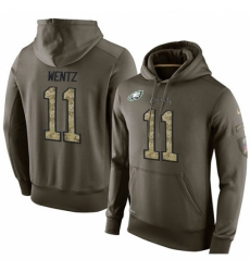 NFL Nike Philadelphia Eagles 11 Carson Wentz Green Salute To Service Mens Pullover Hoodie NFL Nike Philadelphia Eagles 11 Carson Wentz Green Salute To Service Mens Pullover Hoodie