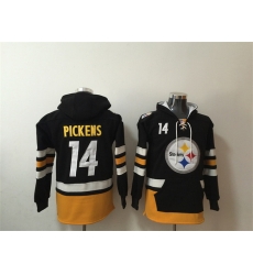 Men Pittsburgh Steelers 14 George Pickens Black Ageless Must Have Lace Up Pullover Hoodie Men Pittsburgh Steelers 14 George Pickens Black Ageless Must Have Lace Up Pullover Hoodie