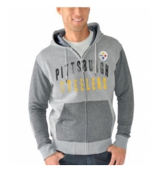 NFL Pittsburgh Steelers G III Sports by Carl Banks Safety Tri Blend Full Zip Hoodie Heathered Gray NFL Pittsburgh Steelers G III Sports by Carl Banks Safety Tri Blend Full Zip Hoodie Heathered Gray