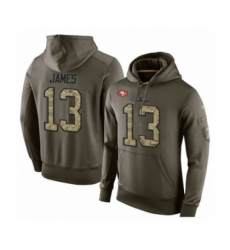 Football Mens San Francisco 49ers 13 Richie James Green Salute To Service Pullover Hoodie Football Mens San Francisco 49ers 13 Richie James Green Salute To Service Pullover Hoodie