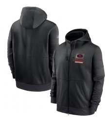 Men San Francisco 49ers New 2020 Nike Gray Black Fan Gear Mascot Performance Full Zip Hoodie Men San Francisco 49ers New 2020 Nike Gray Black Fan Gear Mascot Performance Full Zip Hoodie
