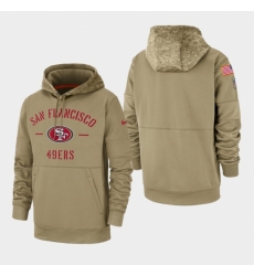 Mens San Francisco 49ers Tan 2019 Salute to Service Sideline Therma Pullover Hoodie Mens San Francisco 49ers Tan 2019 Salute to Service Sideline Therma Pullover Hoodie