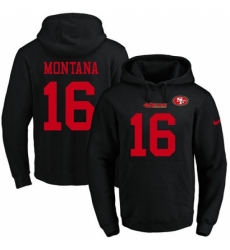 NFL Mens Nike San Francisco 49ers 16 Joe Montana Black Name Number Pullover Hoodie NFL Mens Nike San Francisco 49ers 16 Joe Montana Black Name Number Pullover Hoodie