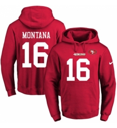 NFL Mens Nike San Francisco 49ers 16 Joe Montana Red Name Number Pullover Hoodie NFL Mens Nike San Francisco 49ers 16 Joe Montana Red Name Number Pullover Hoodie