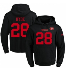 NFL Mens Nike San Francisco 49ers 28 Carlos Hyde Black Name Number Pullover Hoodie NFL Mens Nike San Francisco 49ers 28 Carlos Hyde Black Name Number Pullover Hoodie