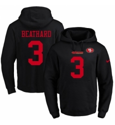 NFL Mens Nike San Francisco 49ers 3 C J Beathard Black Name Number Pullover Hoodie NFL Mens Nike San Francisco 49ers 3 C J Beathard Black Name Number Pullover Hoodie
