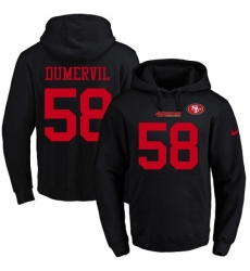 NFL Mens Nike San Francisco 49ers 58 Elvis Dumervil Black Name Number Pullover Hoodie NFL Mens Nike San Francisco 49ers 58 Elvis Dumervil Black Name Number Pullover Hoodie