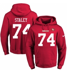 NFL Mens Nike San Francisco 49ers 74 Joe Staley Red Name Number Pullover Hoodie NFL Mens Nike San Francisco 49ers 74 Joe Staley Red Name Number Pullover Hoodie