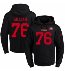 NFL Mens Nike San Francisco 49ers 76 Garry Gilliam Black Name Number Pullover Hoodie NFL Mens Nike San Francisco 49ers 76 Garry Gilliam Black Name Number Pullover Hoodie