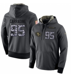 NFL Mens Nike San Francisco 49ers 95 Tank Carradine Stitched Black Anthracite Salute to Service Player Performance Hoodie NFL Mens Nike San Francisco 49ers 95 Tank Carradine Stitched Black Anthracite Salute to Service Player Performance Hoodie