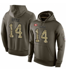 NFL Nike San Francisco 49ers 14 YA Tittle Green Salute To Service Mens Pullover Hoodie NFL Nike San Francisco 49ers 14 YA Tittle Green Salute To Service Mens Pullover Hoodie