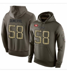 NFL Nike San Francisco 49ers 58 Elvis Dumervil Green Salute To Service Mens Pullover Hoodie NFL Nike San Francisco 49ers 58 Elvis Dumervil Green Salute To Service Mens Pullover Hoodie