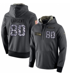 NFL Mens Nike Seattle Seahawks 80 Steve Largent Stitched Black Anthracite Salute to Service Player Performance Hoodie NFL Mens Nike Seattle Seahawks 80 Steve Largent Stitched Black Anthracite Salute to Service Player Performance Hoodie