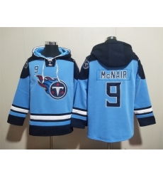 Men Tennessee Titans #9 Steve McNair Aqua Lace Up Pullover Hoodie Men Tennessee Titans #9 Steve McNair Aqua Lace Up Pullover Hoodie