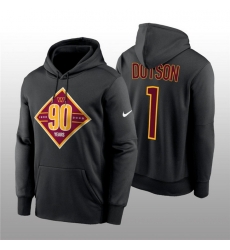 Men Washington Commanders 1 Jahan Dotson Black 90th Anniversary Performance Pullover Hoodie Men Washington Commanders 1 Jahan Dotson Black 90th Anniversary Performance Pullover Hoodie