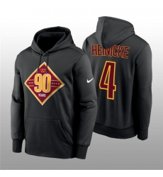 Men Washington Commanders 4 Taylor Heinicke Black 90th Anniversary Performance Pullover Hoodie Men Washington Commanders 4 Taylor Heinicke Black 90th Anniversary Performance Pullover Hoodie