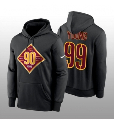 Men Washington Commanders 99 Chase Young Black 90th Anniversary Performance Pullover Hoodie Men Washington Commanders 99 Chase Young Black 90th Anniversary Performance Pullover Hoodie