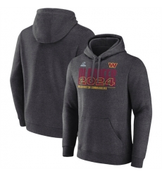 Men Washington Commanders Heather Charcoal 2024 Playoffs Fleece Pullover Hoodie Men Washington Commanders Heather Charcoal 2024 Playoffs Fleece Pullover Hoodie