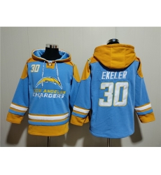 Men Los Angeles Chargers 30 Austin Ekeler Blue Ageless Must Have Lace Up Pullover Hoodie Men Los Angeles Chargers 30 Austin Ekeler Blue Ageless Must Have Lace Up Pullover Hoodie