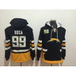 Men Nike Los Angeles Chargers Joey Bosa 99 NFL Winter Thick Hoodie