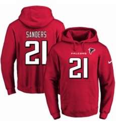 NFL Mens Nike Atlanta Falcons 21 Deion Sanders Red Name Number Pullover Hoodie NFL Mens Nike Atlanta Falcons 21 Deion Sanders Red Name Number Pullover Hoodie