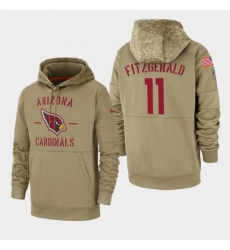 Mens Arizona Cardinals 11 Larry Fitzgerald 2019 Salute to Service Sideline Therma Pullover Hoodie Tan Mens Arizona Cardinals 11 Larry Fitzgerald 2019 Salute to Service Sideline Therma Pullover Hoodie Tan