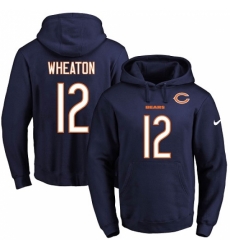 NFL Mens Nike Chicago Bears 12 Markus Wheaton Navy Blue Name Number Pullover Hoodie NFL Mens Nike Chicago Bears 12 Markus Wheaton Navy Blue Name Number Pullover Hoodie