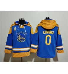 Men Golden State Warriors 0 J Kuminga Blue Yellow Lace Up Pullover Hoodie Men Golden State Warriors 0 J Kuminga Blue Yellow Lace Up Pullover Hoodie
