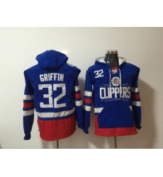 Men's Los Angeles Clippers #32 Blake Griffin Blue Lace-Up Pullover Hoodie Men's Los Angeles Clippers #32 Blake Griffin Blue Lace-Up Pullover Hoodie