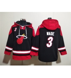 Men Miami Heat 3 Dwyane Wade Black Ageless Must Have Lace Up Pullover Hoodie Men Miami Heat 3 Dwyane Wade Black Ageless Must Have Lace Up Pullover Hoodie