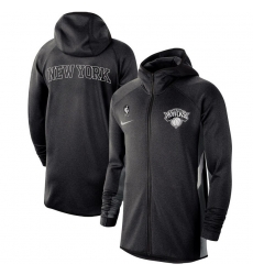 Men Nike New York Knicks Heathered Black Authentic Showtime Therma Flex Performance Full Zip Hoodie Men Nike New York Knicks Heathered Black Authentic Showtime Therma Flex Performance Full Zip Hoodie