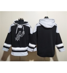 Men San Antonio Spurs Blank Black Ageless Must Have Lace Up Pullover Hoodie Men San Antonio Spurs Blank Black Ageless Must Have Lace Up Pullover Hoodie