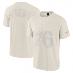 Men Fanatics Cream Philadelphia 76Ers Elements Iconic T Shirt