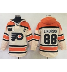 Flyers #88 Eric Lindros Cream Sawyer Hooded Sweatshirt Stitched NHL Jersey 5125 74766 Flyers #88 Eric Lindros Cream Sawyer Hooded Sweatshirt Stitched NHL Jersey 5125 74766