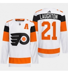 Men Philadelphia Flyers 21 Scott Laughton White 2024 Stadium Series Stitched Jersey Men Philadelphia Flyers 21 Scott Laughton White 2024 Stadium Series Stitched Jersey