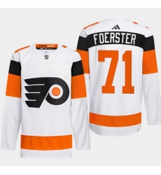 Men Philadelphia Flyers 71 Tyson Foerster White 2024 Stadium Series Stitched Jersey Men Philadelphia Flyers 71 Tyson Foerster White 2024 Stadium Series Stitched Jersey