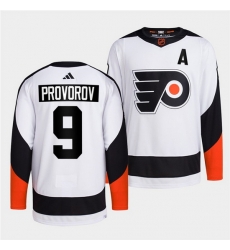 Men Philadelphia Flyers 9 Ivan Provorov White 2022 Reverse Retro Stitched Jersey Men Philadelphia Flyers 9 Ivan Provorov White 2022 Reverse Retro Stitched Jersey