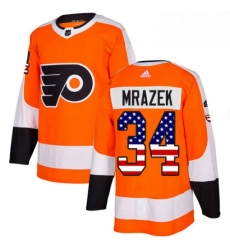 Mens Adidas Philadelphia Flyers 34 Petr Mrazek Authentic Orange USA Flag Fashion NHL Jersey Mens Adidas Philadelphia Flyers 34 Petr Mrazek Authentic Orange USA Flag Fashion NHL Jersey