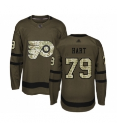 Men's Philadelphia Flyers #79 Carter Hart Authentic Green Salute to Service Hockey Jersey Men's Philadelphia Flyers #79 Carter Hart Authentic Green Salute to Service Hockey Jersey