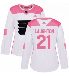 Womens Adidas Philadelphia Flyers 21 Scott Laughton Authentic WhitePink Fashion NHL Jersey Womens Adidas Philadelphia Flyers 21 Scott Laughton Authentic WhitePink Fashion NHL Jersey
