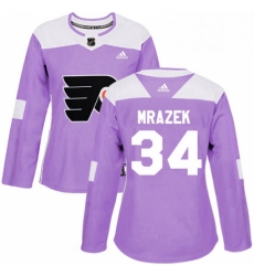 Womens Adidas Philadelphia Flyers 34 Petr Mrazek Authentic Purple Fights Cancer Practice NHL Jersey Womens Adidas Philadelphia Flyers 34 Petr Mrazek Authentic Purple Fights Cancer Practice NHL Jersey