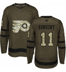 Youth Adidas Philadelphia Flyers 11 Travis Konecny Premier Green Salute to Service NHL Jersey Youth Adidas Philadelphia Flyers 11 Travis Konecny Premier Green Salute to Service NHL Jersey